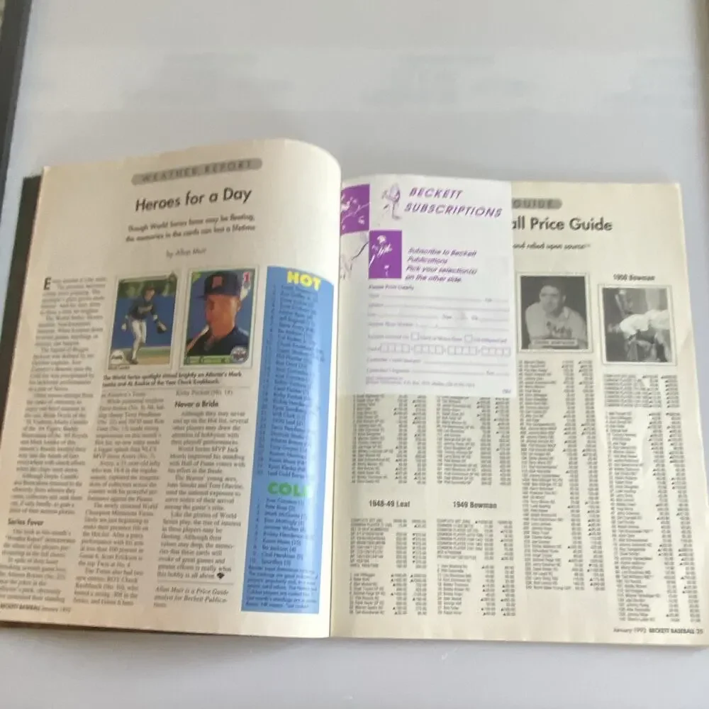 Beckett Baseball Card Monthly Issue #82 January 1992
